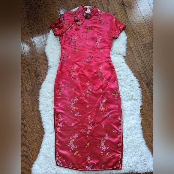 Vintage Chinese cheongsam dress Red women's Small - Picture 8 of 16
